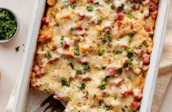 Overnight Ham & Swiss Cheese Strata