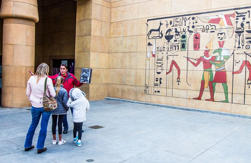 family on hollywood walking tour