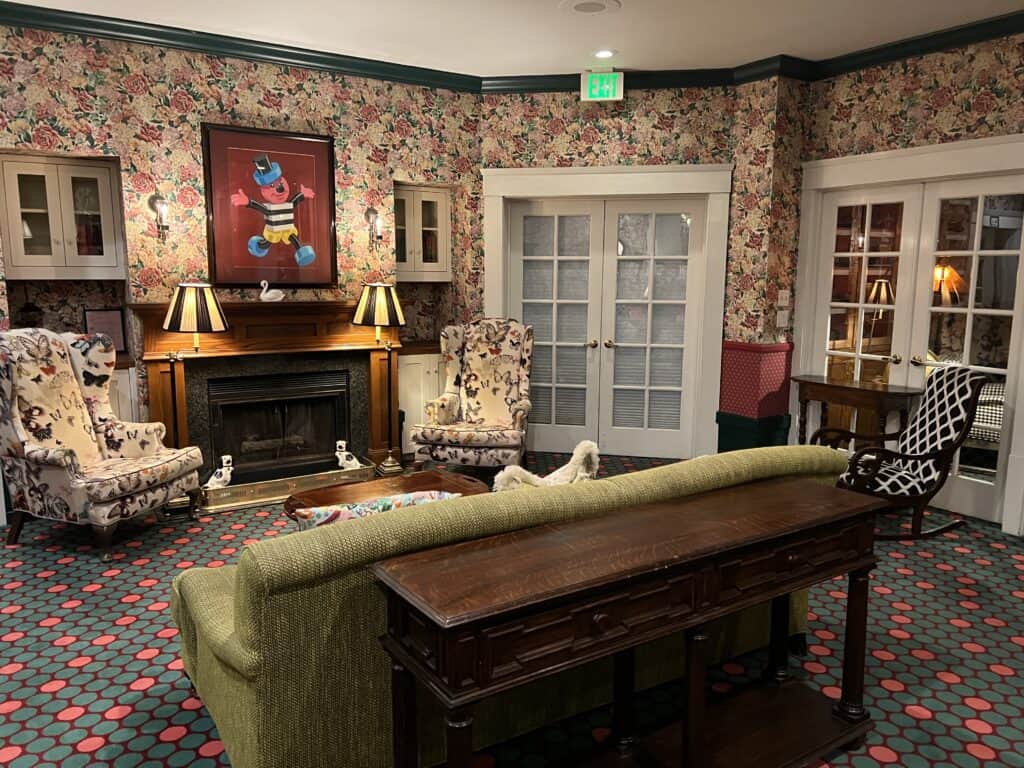 Charming British Hotel in San Francisco: My Stay at White Swan Inn 8 Spacious guest lounge with sofas, armchairs, and a warm fireplace setting at White Swan Inn.