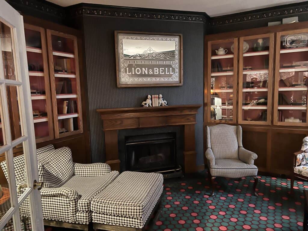 Charming British Hotel in San Francisco: My Stay at White Swan Inn 9 Cozy library corner featuring bookshelves, armchairs, and classic English-style decor.