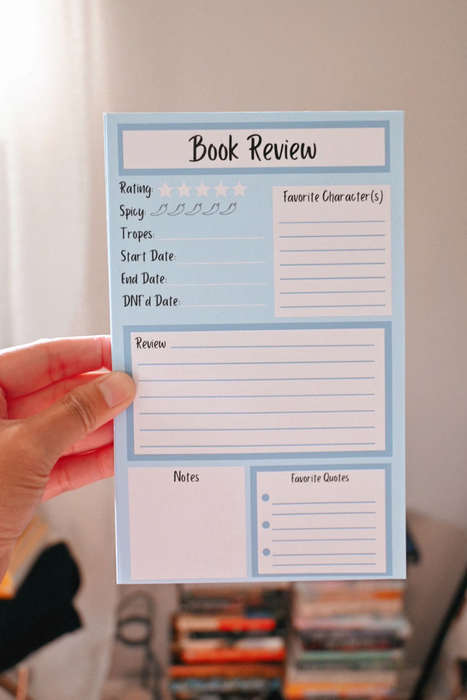 Book Review Notepad