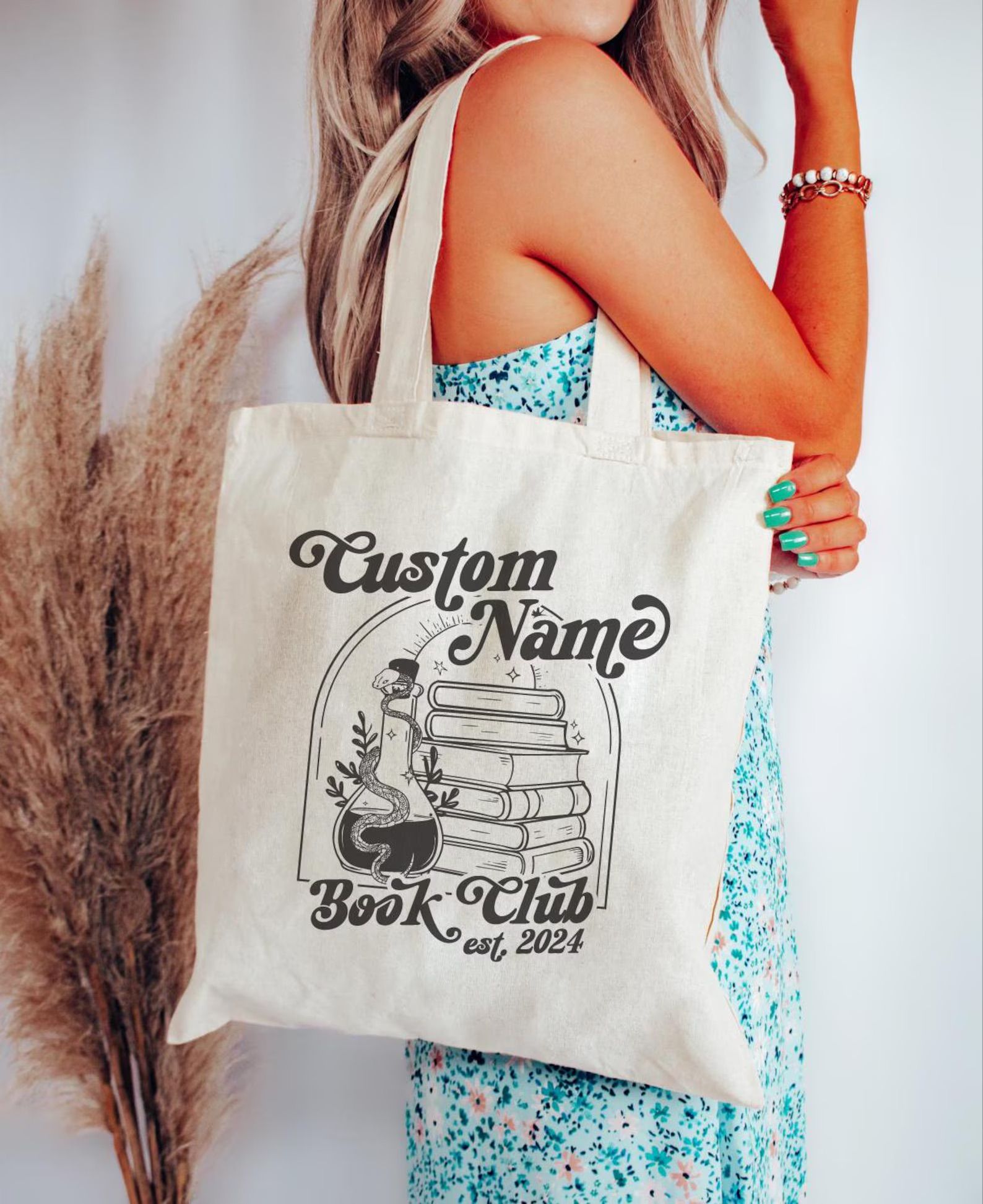 Custom Book Club Tote Bag