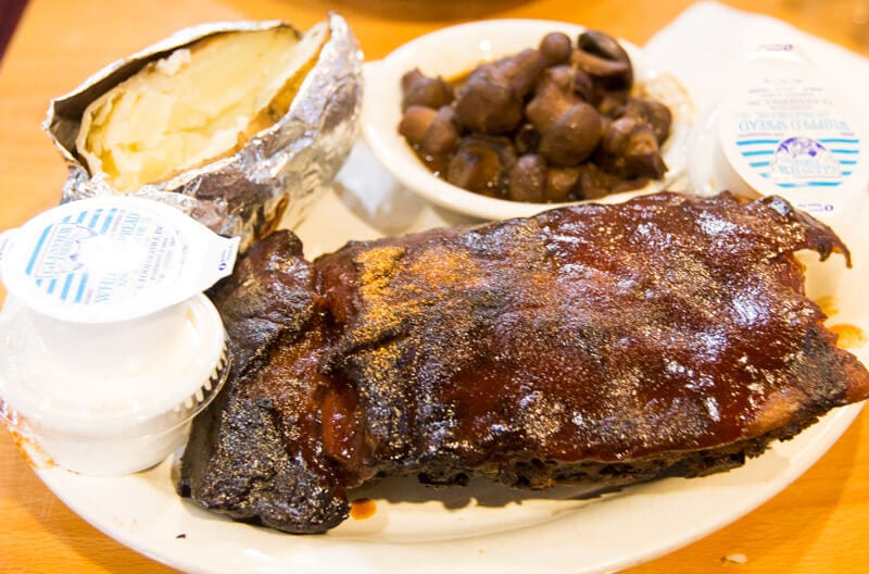 ribs on plate from Marlowes Ribs & Restaurant -