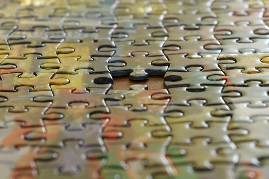A jigsaw with a missing piece