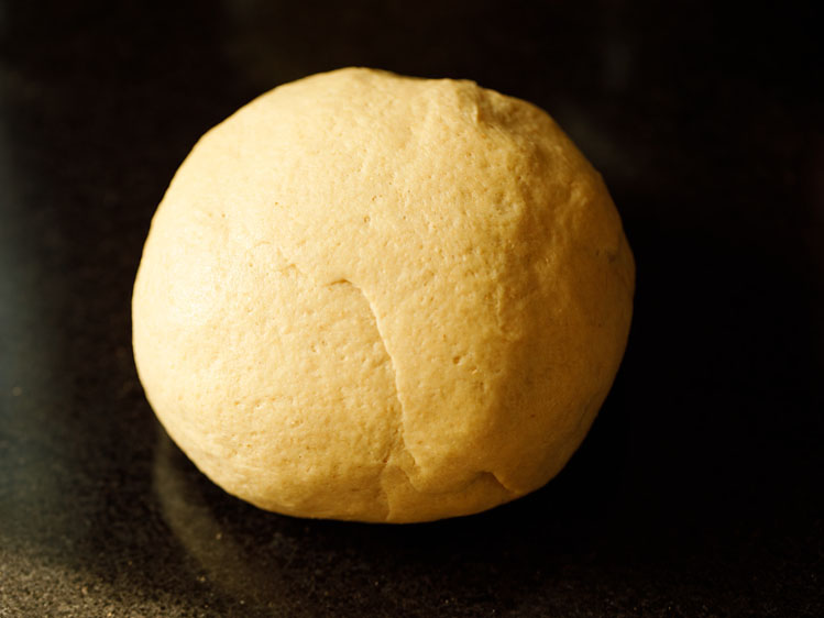 dough lightly kneaded again for pita bread recipe. 