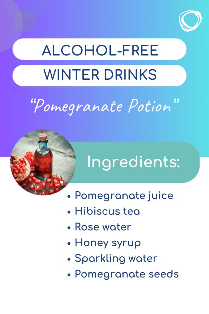 ingredient list for alcohol-free winter drinks - pomegranate potion