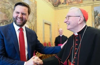 Vice President JD Vance meets with Cardinal Pietro Parolin at Vatican on Holy Saturday