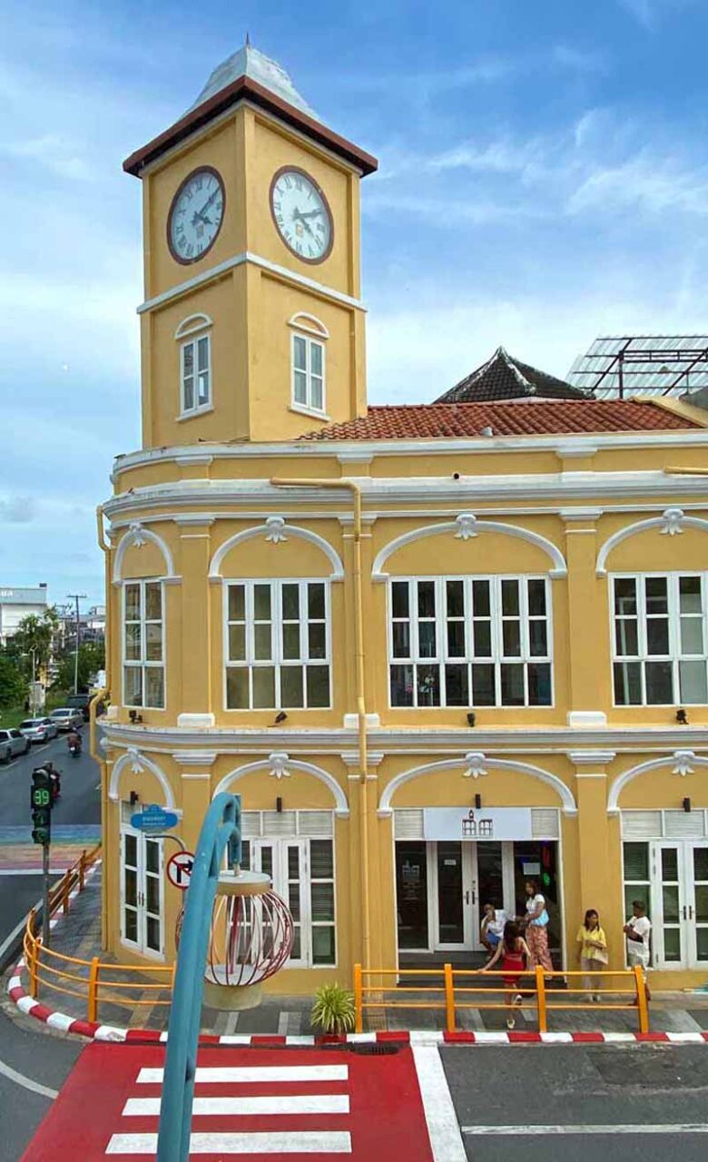 phuket old town yellow clocktower