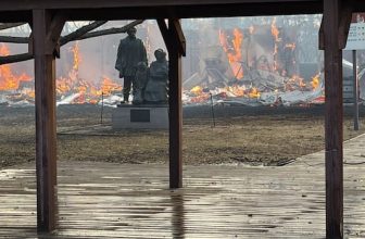 Wildfire near national park burns buildings at Ukrainian Cultural Heritage Village