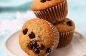 Vegan Chocolate Chip Coconut Muffins.