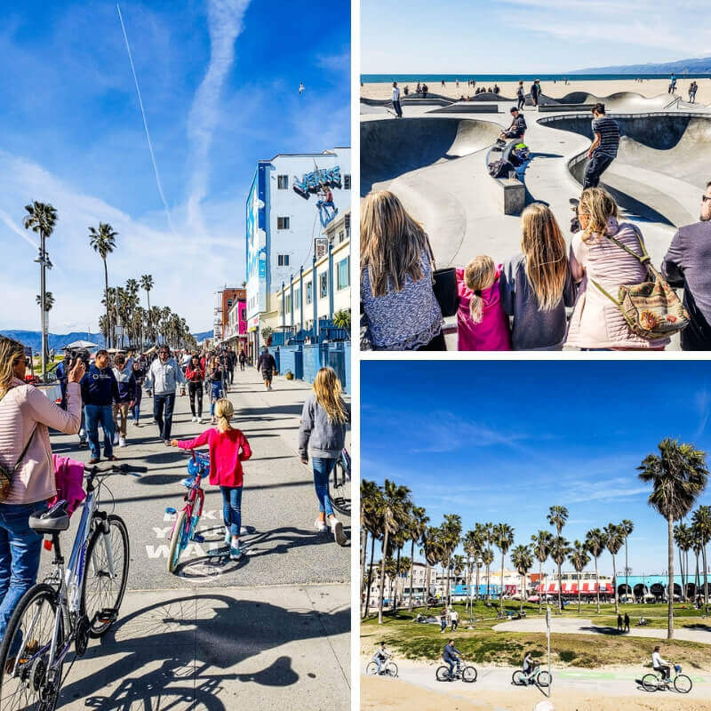 people enjoying Venice Beach, California