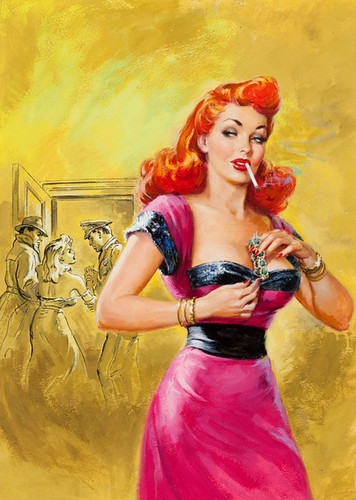 Now, if only she could find where that darling young miss, the one so richly clad in purple silk, had gotten her pretty little self-off too?