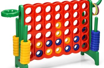 Giant 4 in a Row Game Jumbo Connect 4 Games w/42 Rings Basketball Hoop-Green