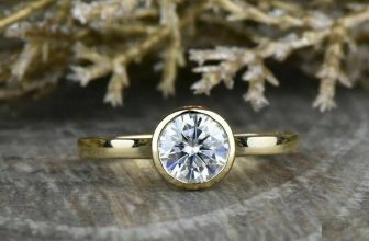 2CT Brilliant Round-Cut Diamond Solitaire Engagement Ring 14K Yellow Gold Over
