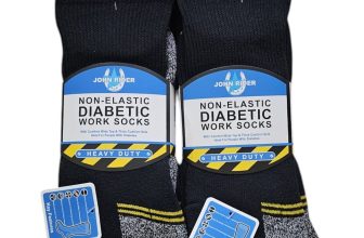 Mens Diabetic Socks Work Heavy Duty Gentle Soft Grip Top Non Elastic 6, 12 Pairs
