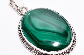 Malachite Vintage Handmade Jewelry 925 Sterling Silver Pendant 1.9″ rg_2403
