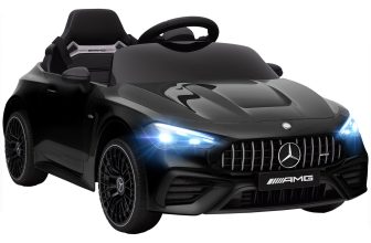 AIYAPLAY Kids Electric Car Licensed Mercedes AMG, 12V Ride On Car, Black