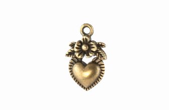 10 Bronze Antique Vintage Style  Heart Flower Charms Pendant Steampunk 018