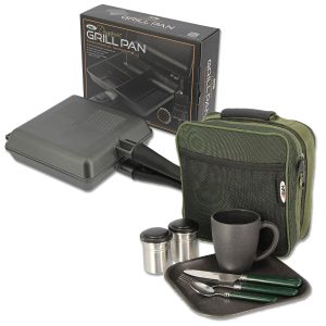 NGT Fishing Camping Session Cooking  & Dine Set Grill Pan With Lid & Cutlery Kit