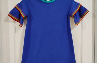 Matilda Jane Girls Size 8 Blue A Line Knit Dress Tiered Sleeves 100% Cotton 2019