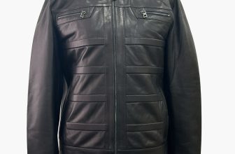 Men’s Real Leather Jacket Black New Fashion Designer Biker Motorcycle Style 2233