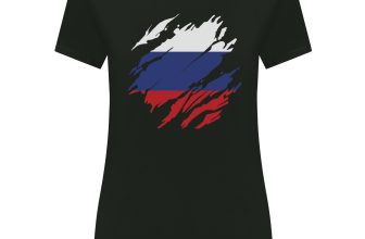 Torn Russia Flag Russian Day Football Womens Wider Cut T-Shirt