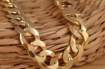 18K Gold Plated Cube Curb Chain 925 Sterling Silver Men & Women Necklace 16-30″