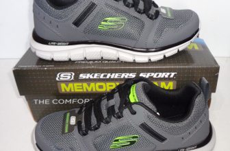 Skechers Mens Memory Foam Grey Lace Up Trainers Casual Gym Shoes New UK Size 7.5