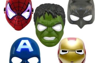 LED Superhero Masks Spiderman Ironman Captain America Batman Hulk Plastic Mask