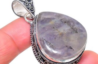 Iolite Gemstone Pendant Handmade Thanksgiving Gift Vintage Jewelry 1.90″ VP 2914