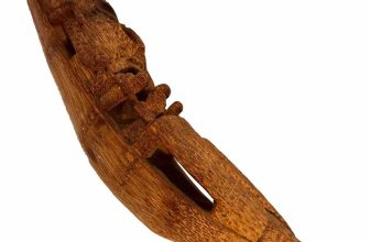 Vtg China Boat Sculpture Brush Holder Pot Hand Carved Bamboo Asian Fishing Junk.