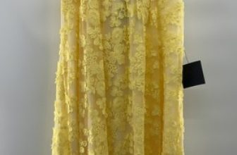 Lulus Women Quite Perfect Yellow Floral Embroidered Strapless Midi Dress X-L