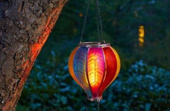 Hanging Rainbow Cool Flaming Effect Balloon Fiesta Solar Powered Garden Light