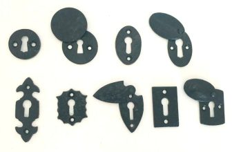 Black Antique Iron Round/Oval/Fleur-De-Lys/Rectangle Lock Keyhole Cover Plates