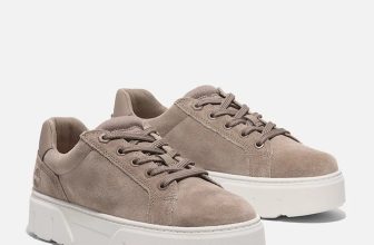 Timberland UK 6.5 Womens Laurel Court Low Lace Up Sneaker Taupe Suede Trainers