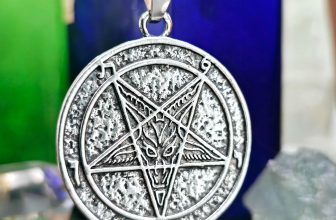 Baphomet Sigil Pendant Pentagram Necklace Double Sided Pewter Occult Jewellery