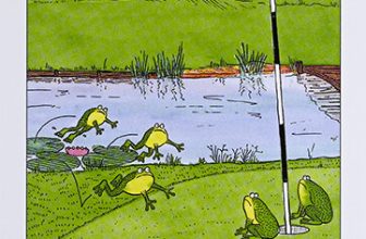 Funny Golf Shot Frog Instincts Greeting Card – Blank Birthday Card