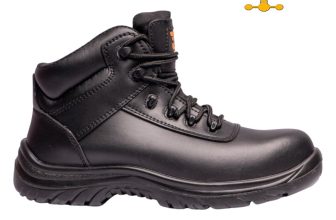 Grafters Fully Composite Toe Safety Work Boots Hiker Shoe Black Leather M466A