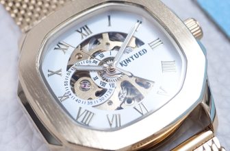 40mm Automatic Retro Skeleton Mechanical Watch Gold White Dial Mesh Strap Gift