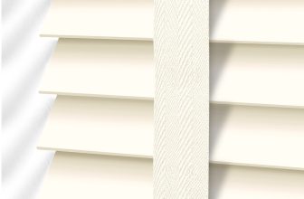 BLINDS 2 GO ALABASTER & VANILLA FAUX WOOD BLIND 50mm Slat (149cm x 81cm) NEW