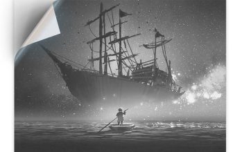 1 x Vinyl Sticker A4 – BW – Ghost Magical Ship Pirate Fantasy #35961