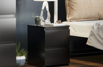 SALE 2 Drawer Bedside Cabinet Modern Chest of Drawers Bedroom Table Black