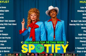 Bruno Mars, Maroon 5, Adele, Ed Sheeran, Dua Lipa, Rihanna, The Weeknd – Billboard Top 50 This Week