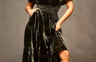 Anthropologie The Somerset Maxi Dress Velvet Tiered Smoked Moss Green XL NEW