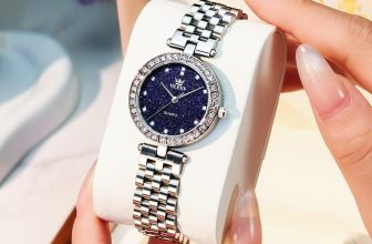OLEVS Japan Movement Fashion Starry Diamond Dial Women Quartz Wristwatch 3641