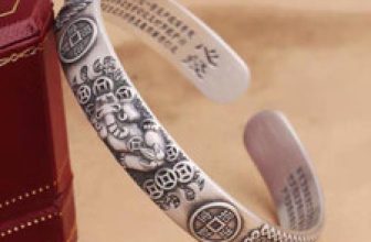 Men 925 Sterling Silver Lucky & Wealth Vintage Bracelet Bangle Open Cuff Jewelry