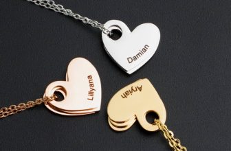 Personalized 2-6 Names Necklace Heart Pendant Free Engraving Name Charm Chain