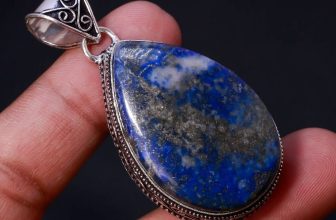 Lapis Lazuli Pear Shape Gemstone Handmade Jewelry Vintage Pendant 2.40″ SR 2649