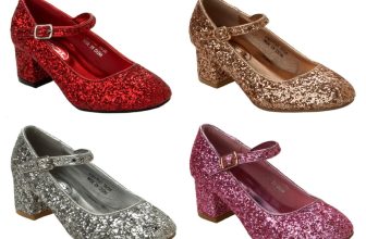 GIRLS GLITTER BRIDESMAID PARTY WEDDING DRESS UP LOW HEEL SHOES KIDS UK SIZE 10-2