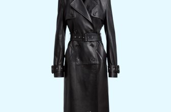 Classic Long Female Trench Coat Genuine Leather Full Length trench coat leather
